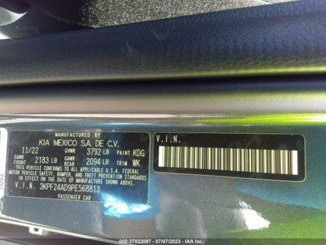 3KPF24AD9PE568813 KIA FORTE LX