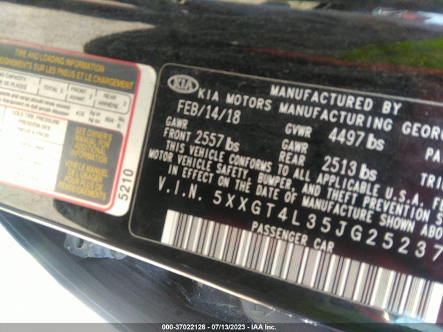 KIA Optima Lx 2018 5XXGT4L35JG252376 Image 9