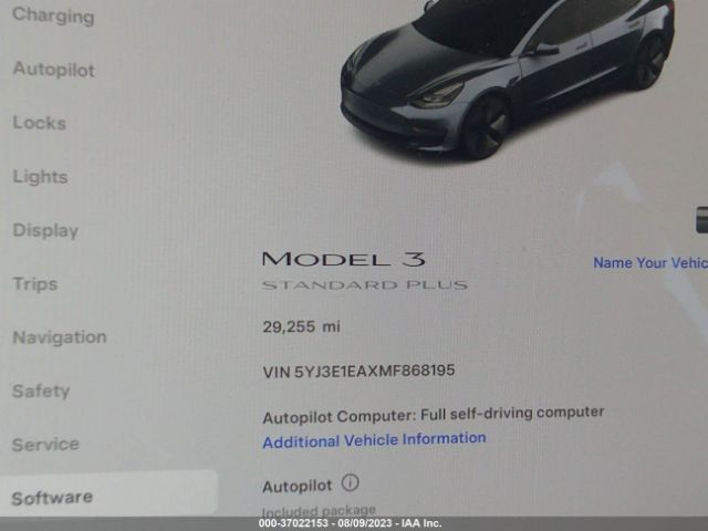 5YJ3E1EAXMF868195 Tesla Model 3 Standard Range Plus