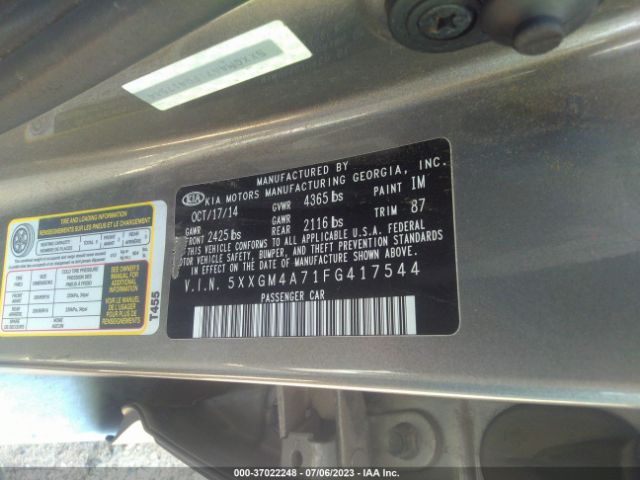 5XXGM4A71FG417544 KIA Optima Lx