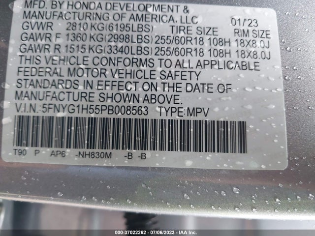 2023 Honda Pilot, VIN: 5FNYG1H55PB008563