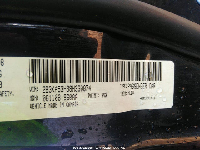 2008 DODGE CHARGER R/T VIN: 2B3KA53H38H330874