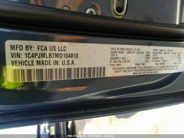 1C4PJMLB7MD104810 Jeep Cherokee Latitude Plus