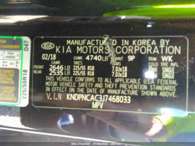 KNDPNCAC3J7468033 KIA Sportage Ex