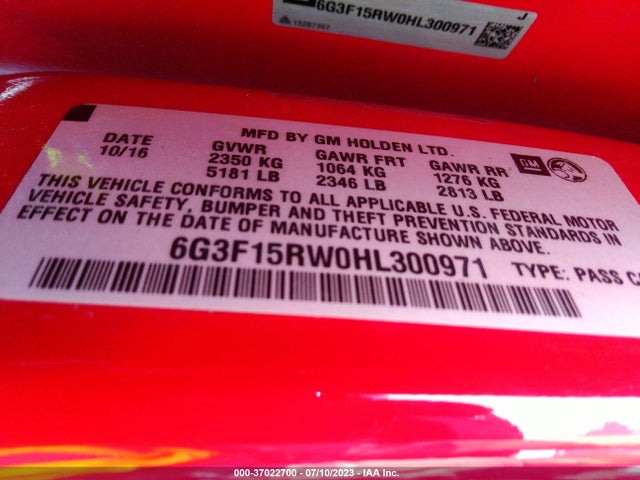 Chevrolet SS 2017 6G3F15RW0HL300971 Image 9