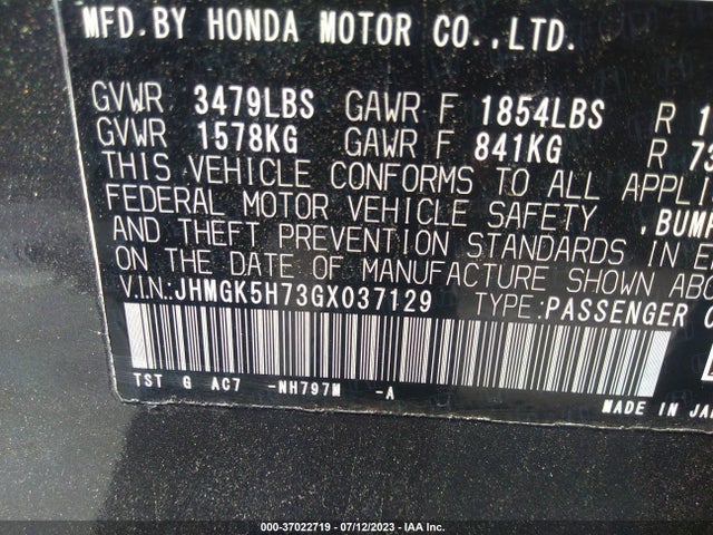 Honda FIT EX 2016 JHMGK5H73GX037129 Image 9