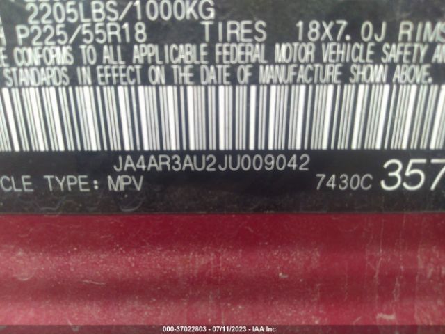 JA4AR3AU2JU009042 Mitsubishi Outlander Sport 2.0