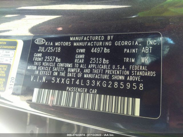 5XXGT4L33KG285958 KIA Optima Lx