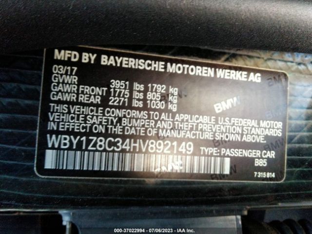 WBY1Z8C34HV892149 BMW I3