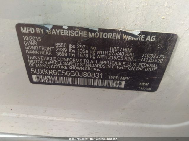 5UXKR6C56G0J80831 BMW X5 Xdrive50i