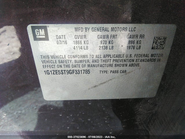 Chevrolet MALIBU LT 2016 1G1ZE5ST9GF331785 Image 11