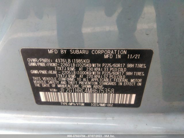JF2GTHRC4MH675358 Subaru Crosstrek Sport