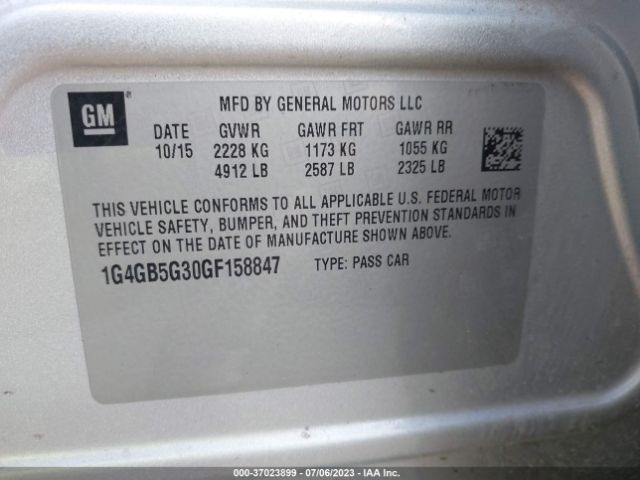 1G4GB5G30GF158847 Buick Lacrosse Leather