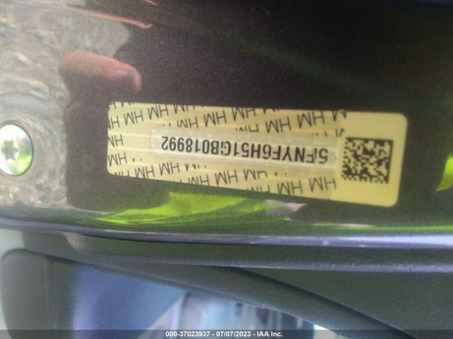 5FNYF6H51GB018992 Honda Pilot Ex-l