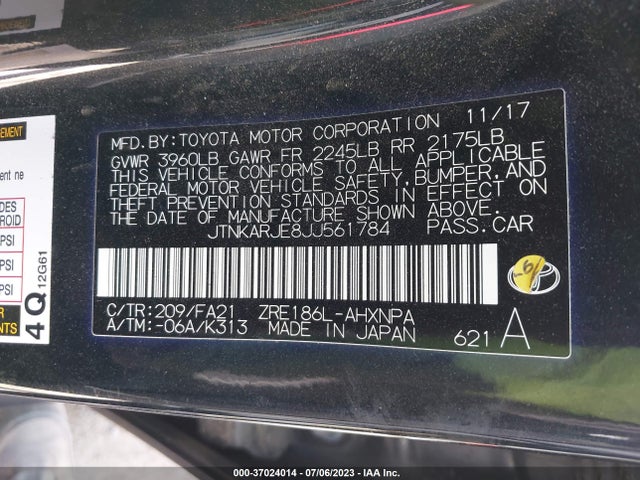 Toyota COROLLA IM 2018 JTNKARJE8JJ561784 Image 16