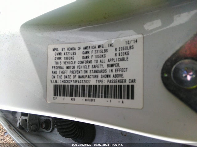 Honda Accord Sedan Ex 2015 1HGCR2F78FA032637 Image 9