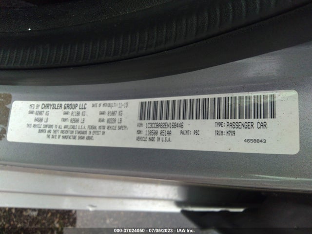 2014 CHRYSLER 200 LX VIN: 1C3CCBAB2EN168446