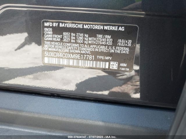5UXCR4C0XM9E17781 BMW X5 Sdrive40i