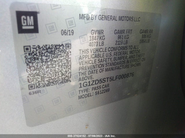 Chevrolet MALIBU LT 2020 1G1ZD5ST5LF000876 Image 9