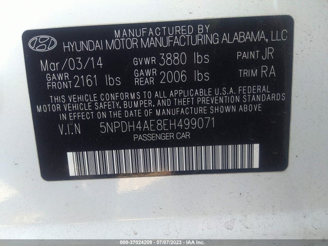 Hyundai ELANTRA SE 2014 5NPDH4AE8EH499071 Image 16