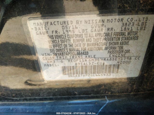 3N1AB7AP2GL664433 Nissan SENTRA SV