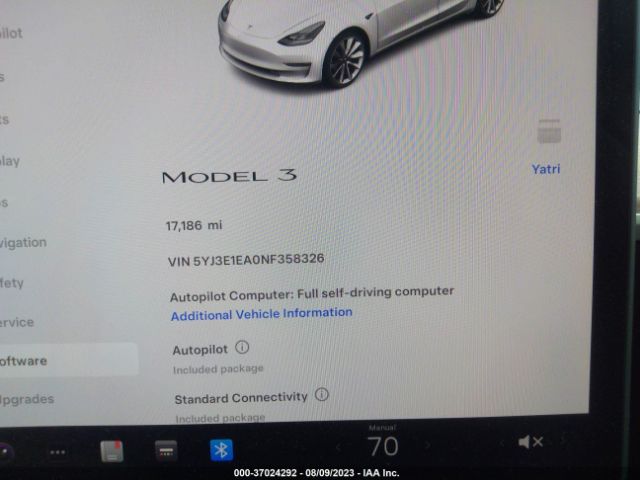 5YJ3E1EA0NF358326 Tesla MODEL 3
