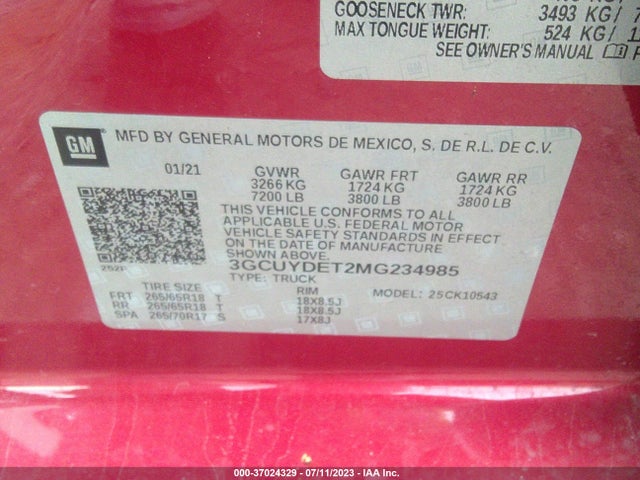 Chevrolet Silverado 1500 Lt 2021 3GCUYDET2MG234985 Image 15