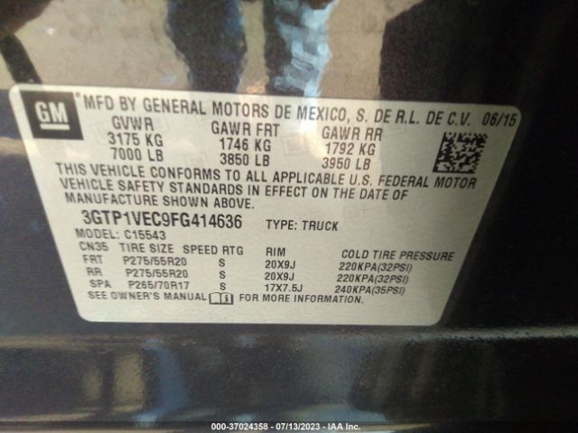 3GTP1VEC9FG414636 GMC Sierra 1500 Slt
