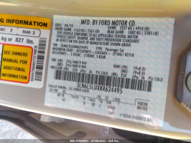 3LN6L5LUXKR624495 Lincoln Mkz Hybrid Reserve I