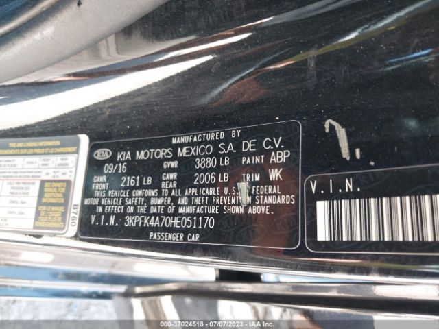 3KPFK4A70HE051170 KIA FORTE LX