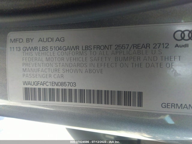 WAUGFAFC1EN085703 Audi A6 2.0t Premium Plus