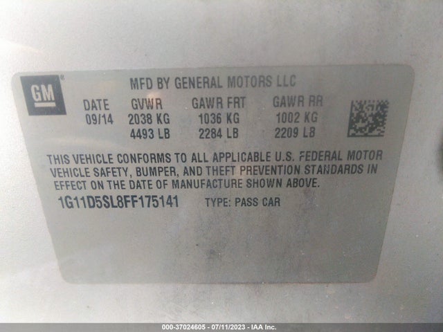 Chevrolet MALIBU LT 2015 1G11D5SL8FF175141 Image 9
