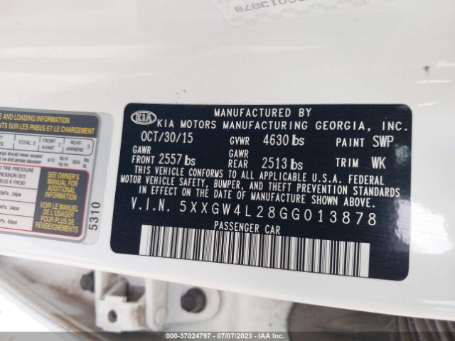 5XXGW4L28GG013878 KIA Optima Sx Turbo