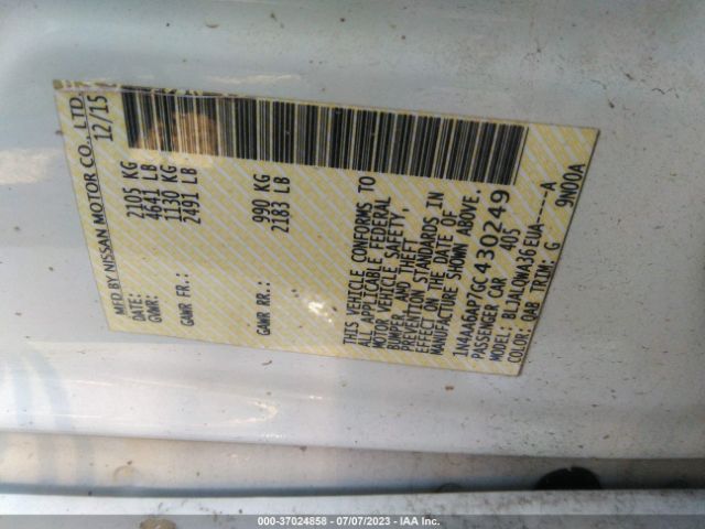 1N4AA6AP7GC430249 Nissan Maxima 3.5 S