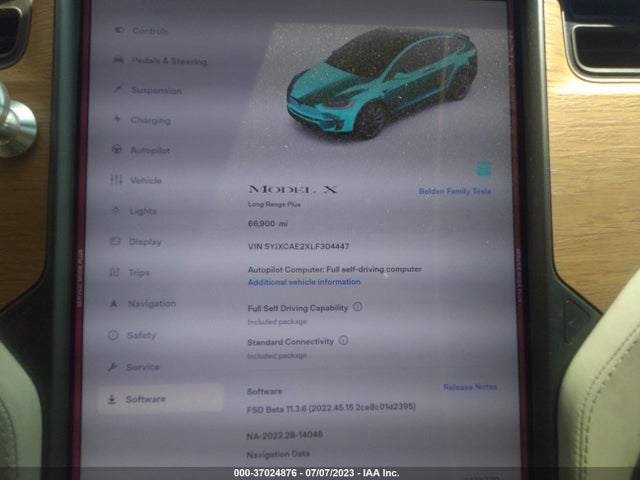 Tesla Model X Long Range 2020 5YJXCAE2XLF304447 Image 15