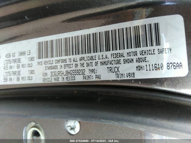 3C6UR5HJ8HG559232 RAM 2500 Tradesman