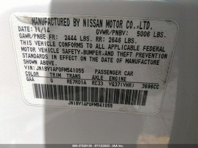 JN1BY1AP0FM541055 Infiniti Q70 3.7