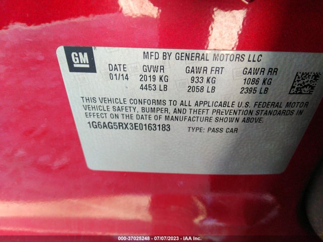1G6AG5RX3E0163183 Cadillac Ats Standard Awd
