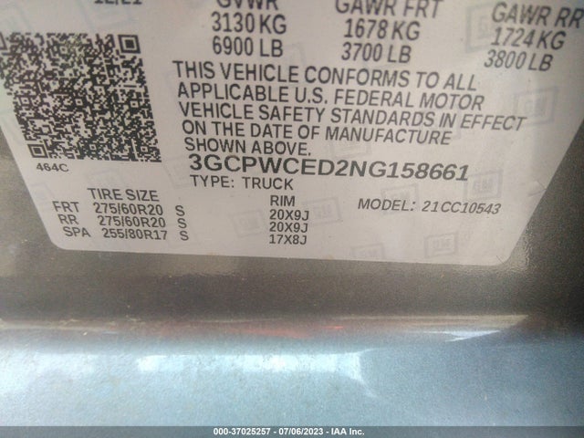 Chevrolet Silverado 1500 Ltd Lt 2022 3GCPWCED2NG158661 Image 15