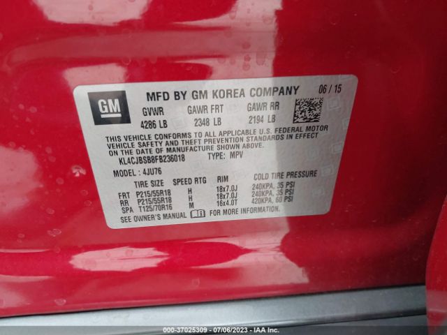 KL4CJBSB8FB236018 Buick Encore Convenience