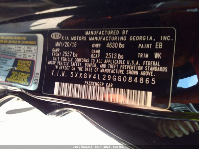 5XXGV4L29GG084865 KIA Optima Sxl Turbo