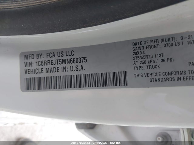 1C6RREJT5MN660375 RAM 1500 Laramie
