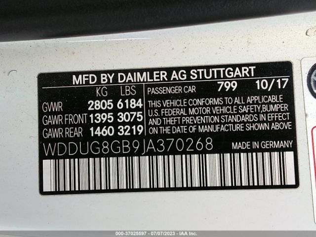 WDDUG8GB9JA370268 Mercedes-Benz S-class S 560