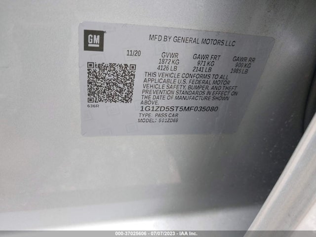 Chevrolet MALIBU LT 2021 1G1ZD5ST5MF035080 Image 9