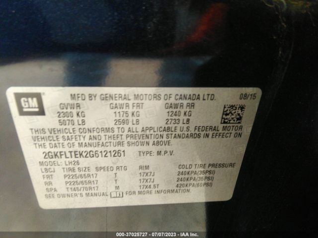 2GKFLTEK2G6121261 GMC Terrain Sle