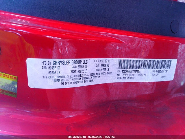 2012 FIAT 500 POP VIN: 3C3CFFAR9CT237934