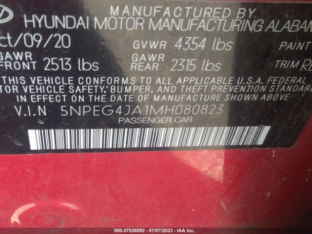 Hyundai SONATA SE 2021 5NPEG4JA1MH080823 Image 9