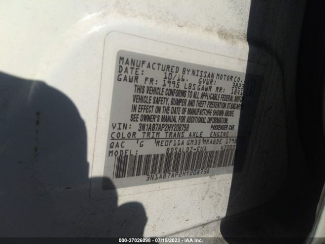 3N1AB7AP2HY208758 Nissan SENTRA SV