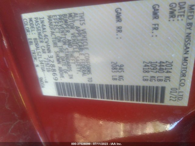 1N4AL4CV4NN328869 Nissan Altima 2.0 Sr