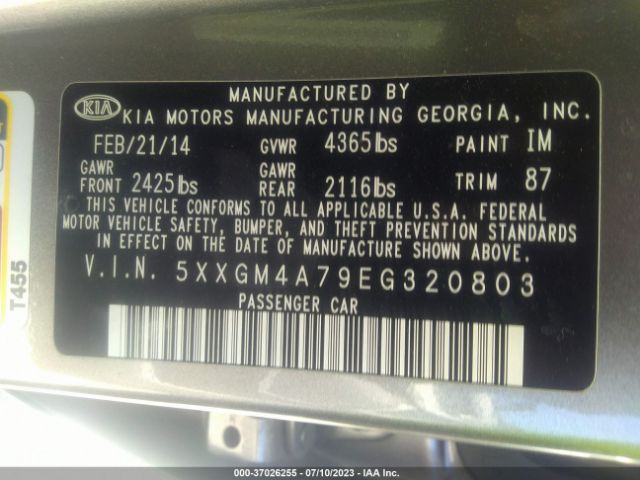5XXGM4A79EG320803 KIA Optima Lx